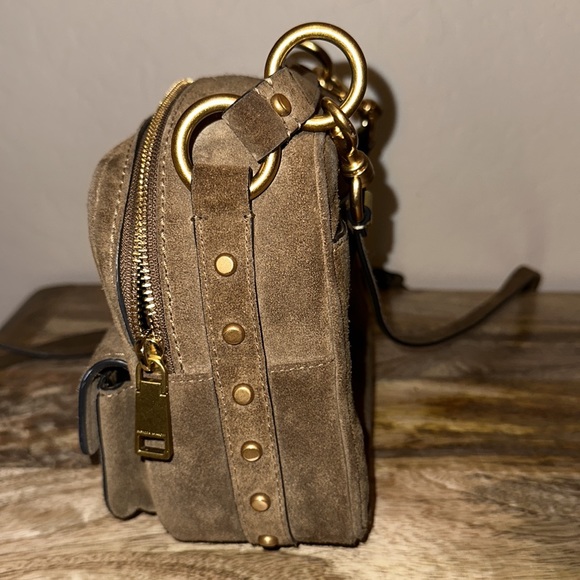 Rebecca Minkoff Jett Boxy Brown Suede Crossbody - Picture 4 of 7